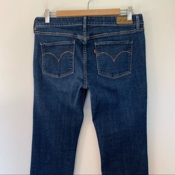 Levi’s Women Size 8 (29) Jeans Mid Rise Straight Slight Curve Stretch Blue - Picture 7 of 12